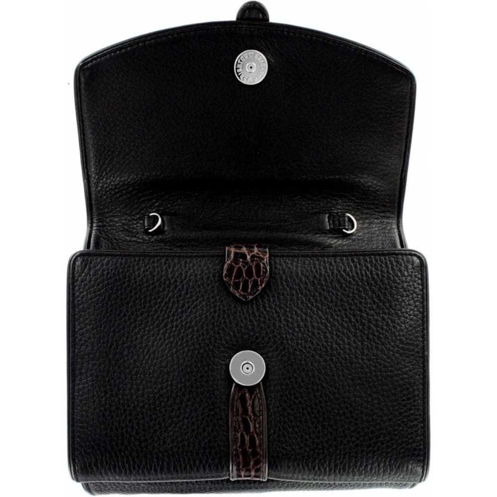 Brighton Black and Brown Crossbody Bag - Picture 5 of 7